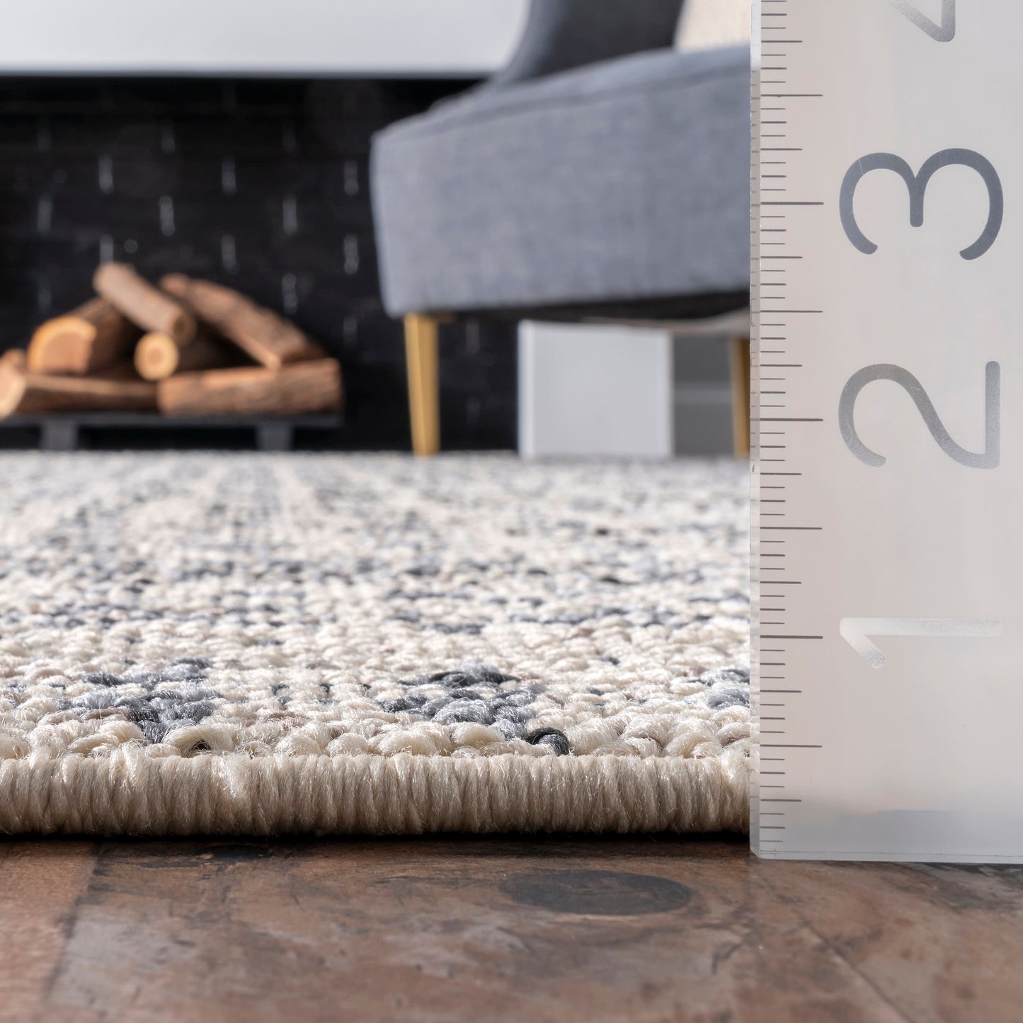 Checkered Diamonds Rug | Light Grey