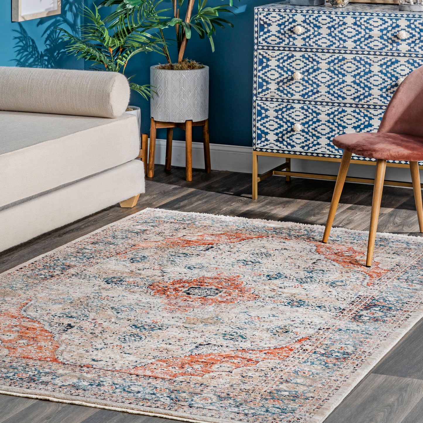 Herati Medallion Rug | Beige
