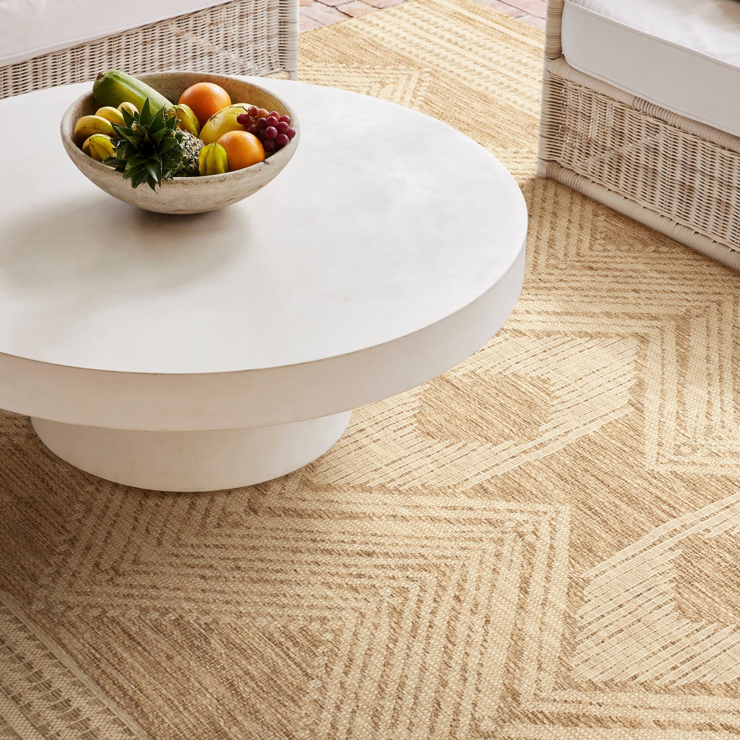 Iris Totem Indoor/Outdoor Flatweave Rug | Light Brown