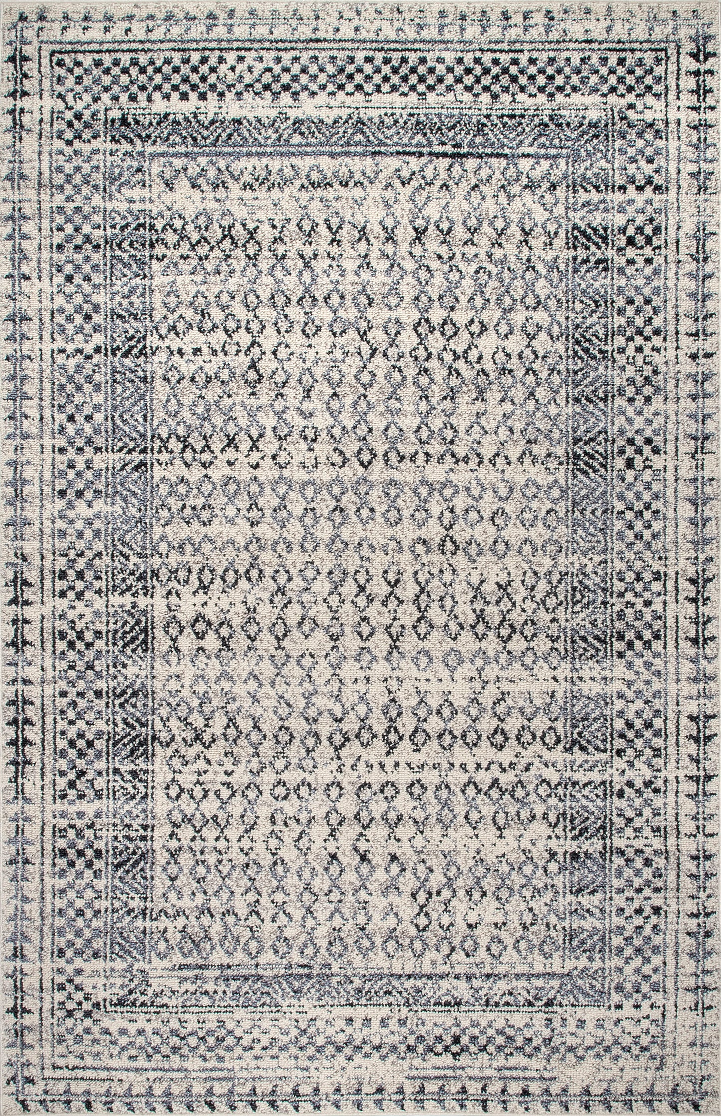 Checkered Diamonds Rug | Light Grey
