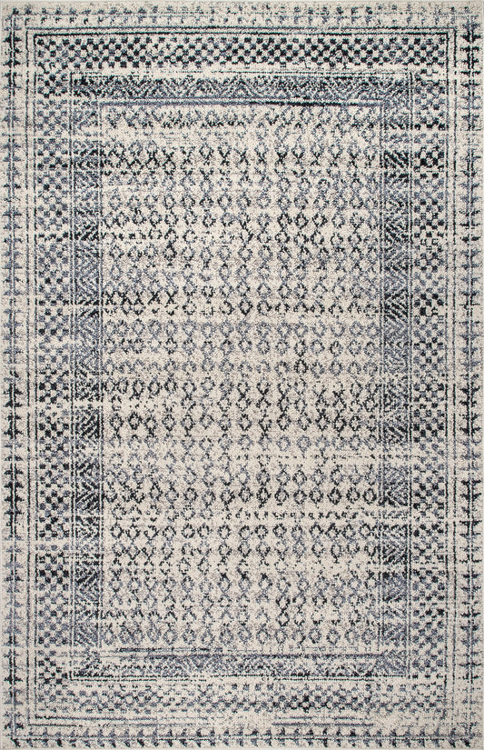 Checkered Diamonds Rug | Light Grey