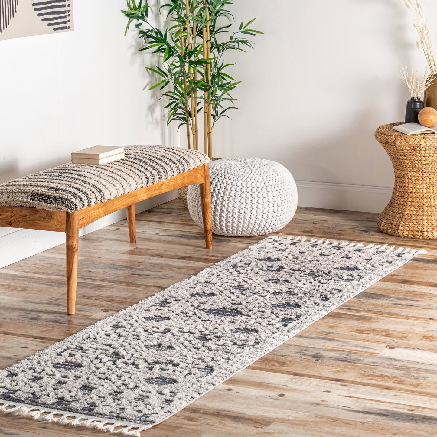 Frida Textured Moroccan Rug | Grey