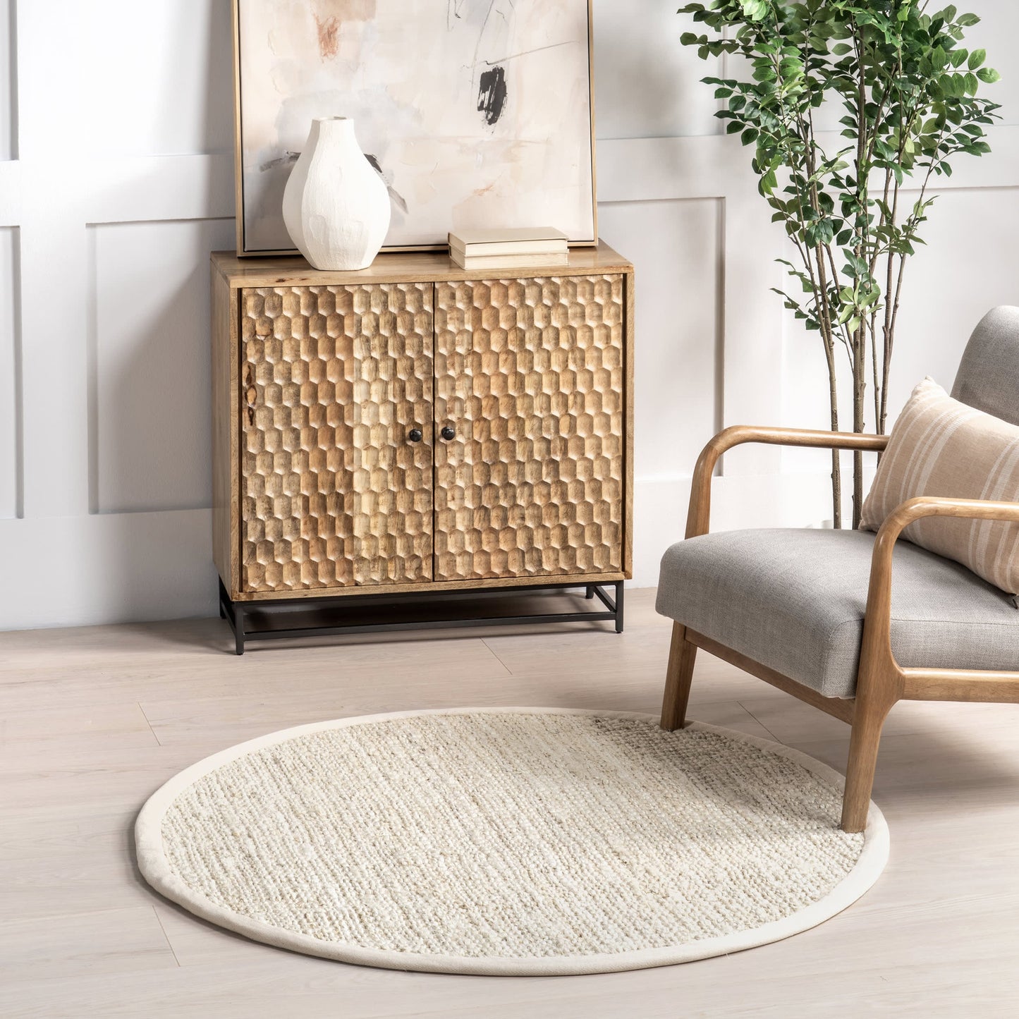 Chunky Jute Tasseled Rug | Off White