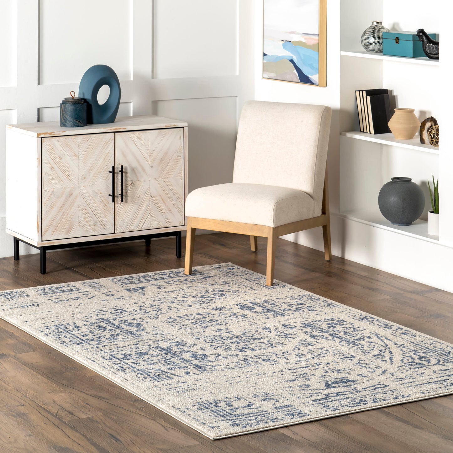 Ring Around The Rosette Rug | Blue