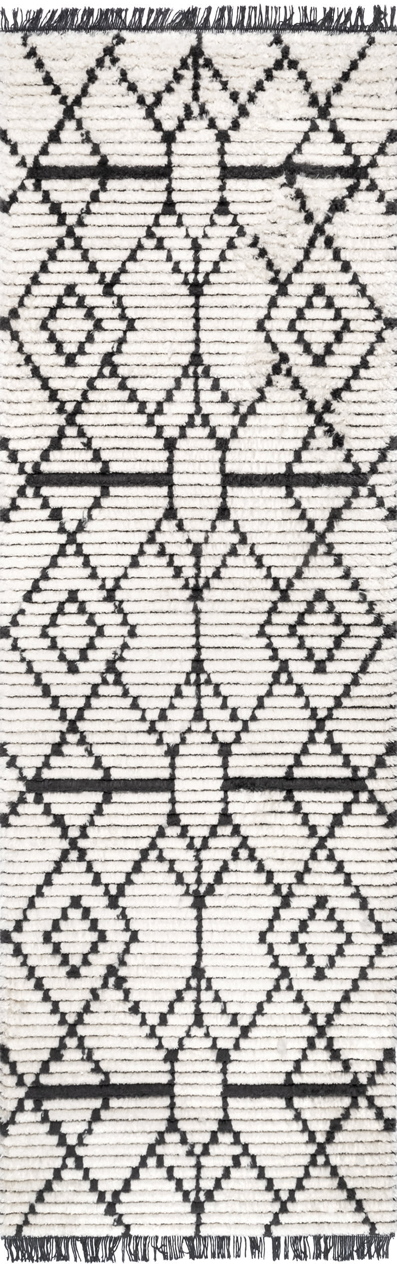 Modern Tracery Tasseled Rug | Beige