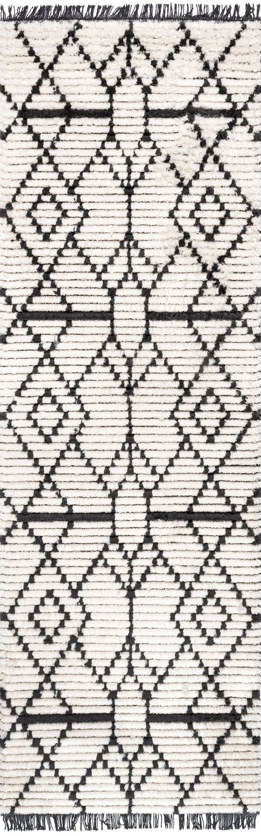 Modern Tracery Tasseled Rug | Beige