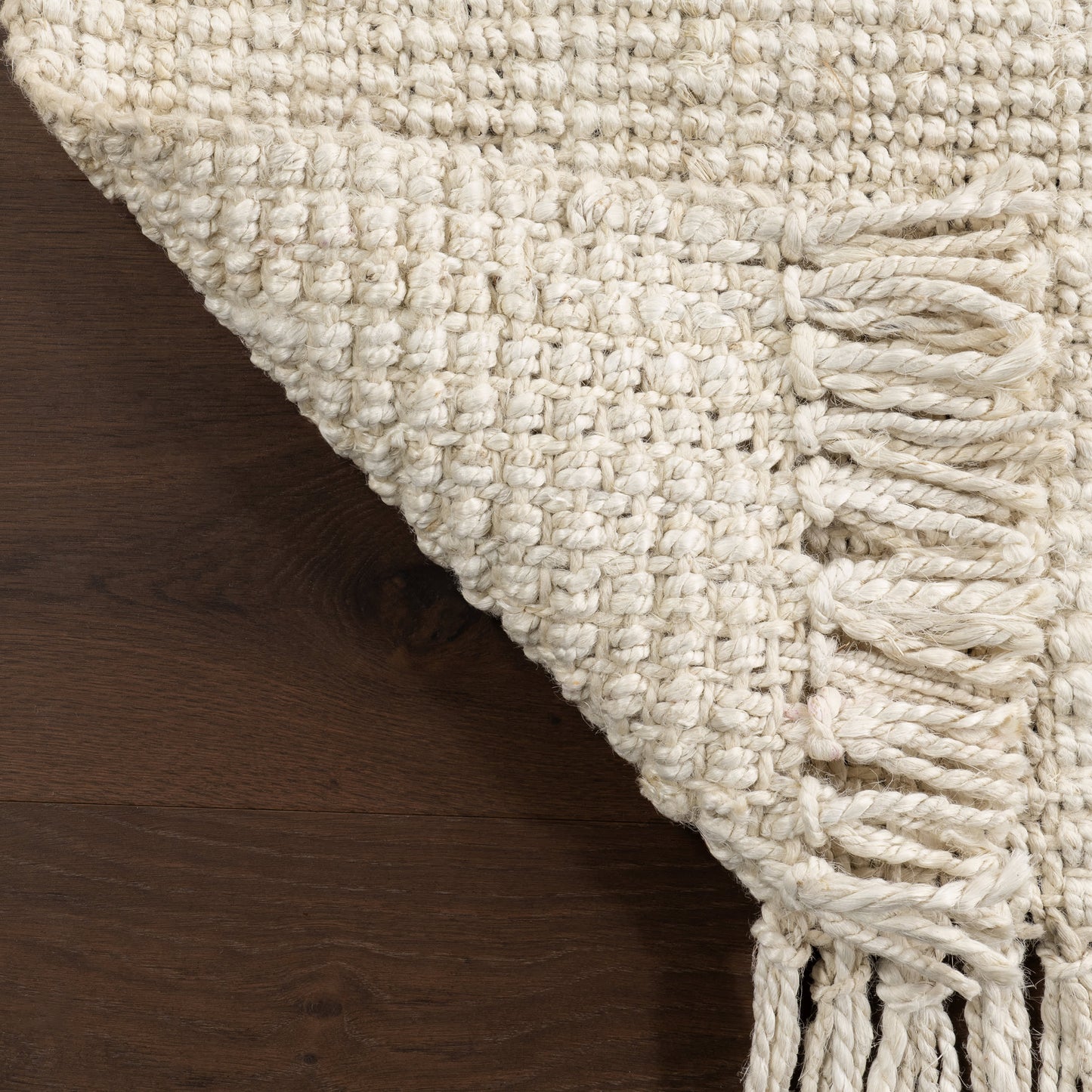 Chunky Jute Tasseled Rug | Off White